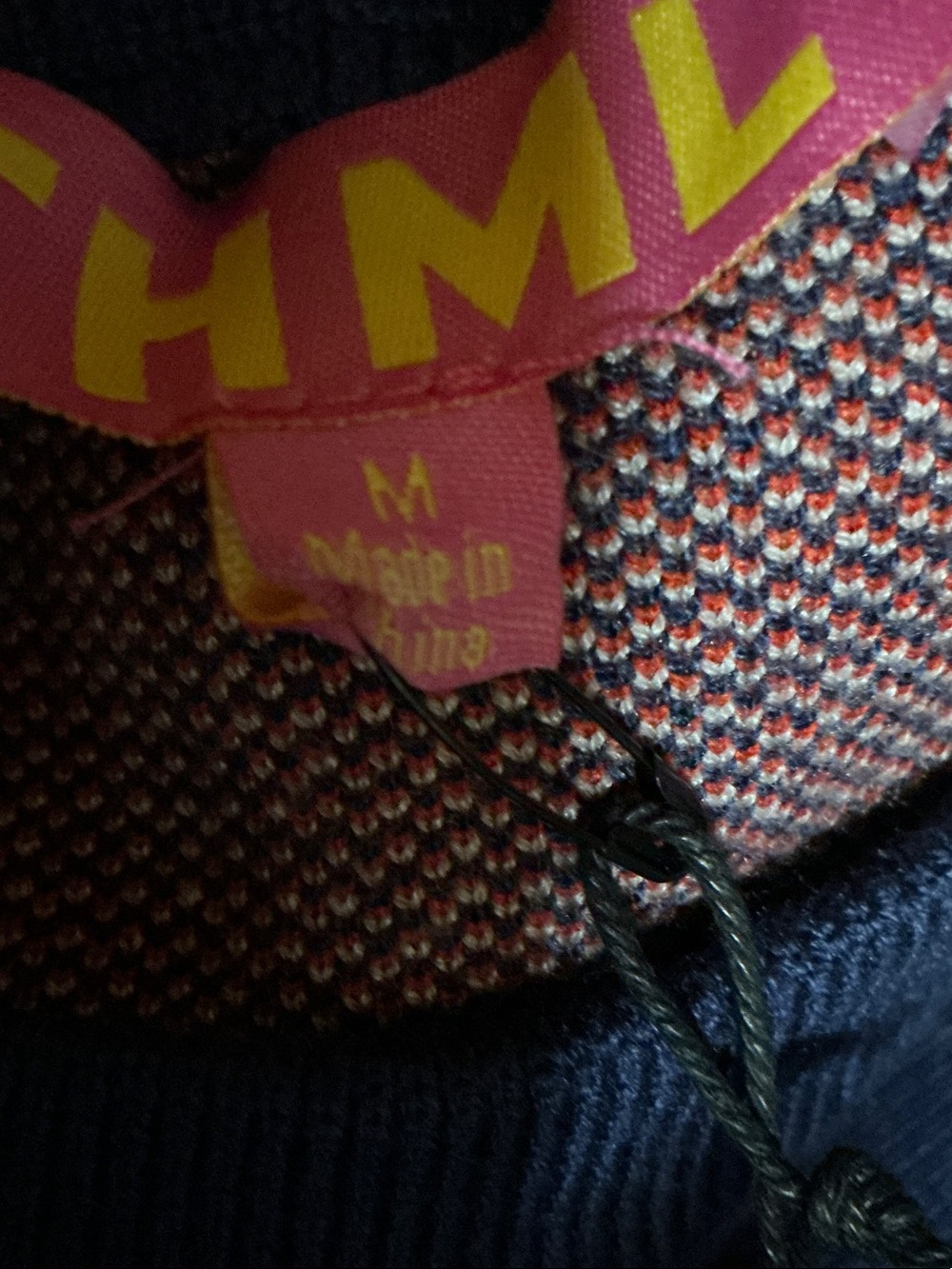 THML Navy Bow-Print Crew Neck Sweater with Pink & Red Bows - Picture 3 of 3